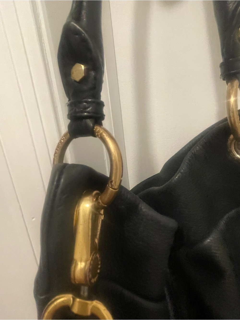 Marc by Marc Jacobs Black Pebbled Leather Hobo with Gold Hardware - Picture 10 of 16